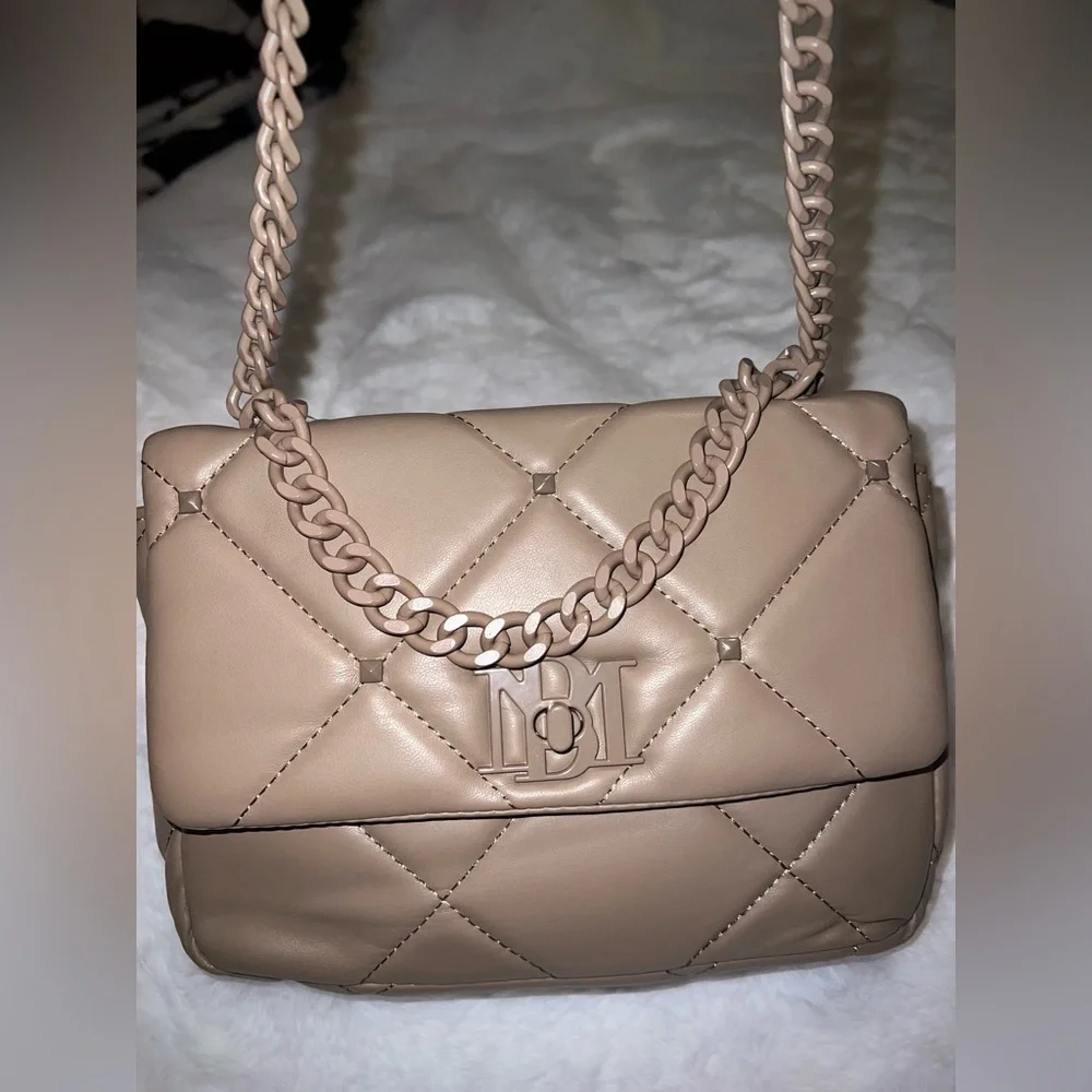 Badgley Mischka Quilted Studded Vegan Leather Bag - Picture 3 of 10